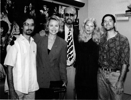 Courtesy Henry Diltz Monterey Pop check presentation to L.A. Free Clinic, October 1992. Photo: Henry Diltz.