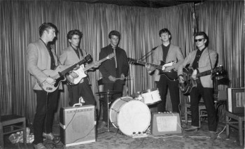 The Beatles at the Indra on their first trip to Hamburg, Aug. 17, 1960. Courtesy Aarkive Features.