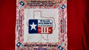 Willie Nelson 3rd Annual 4th of July Picnic bandanna, 1975 Willie Nelson 3rd Annual 4th of July Picnic bandanna, 1975