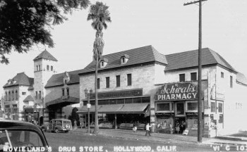 Schwab's postcard, Hollywood, 1940s