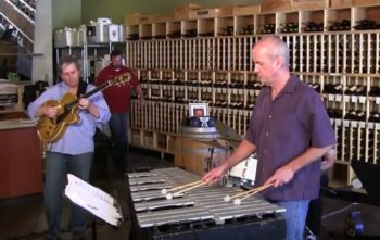 Jim Hagen and Rod Bennett work out a few changes before a gig.