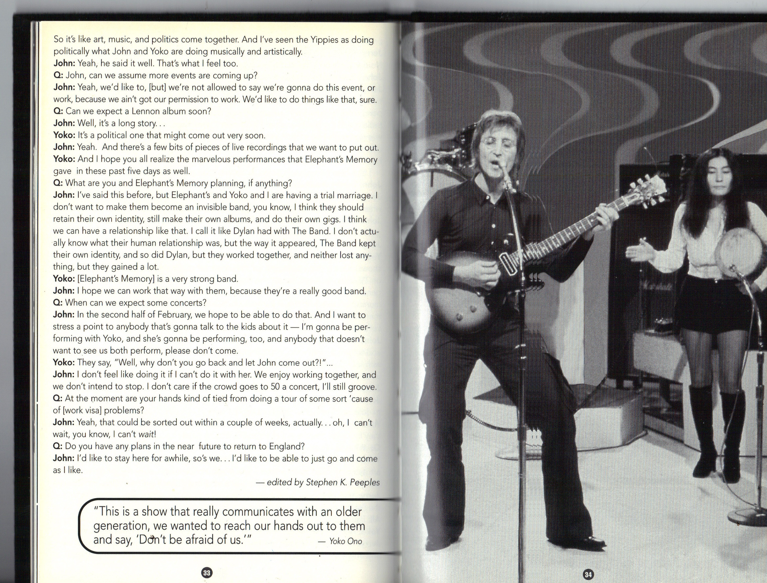 Last page of the John Lennon, Yoko Ono and Jerry Rubin Q&A