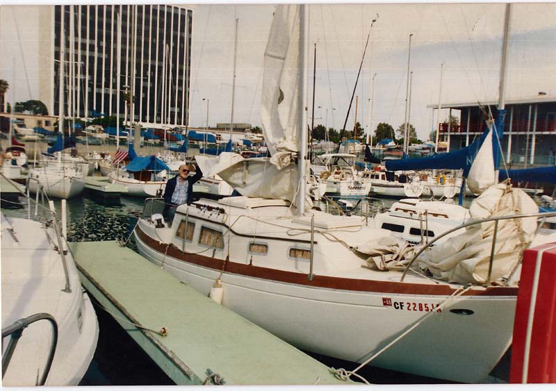 William A. Peeples II aboard Billow, 1986.