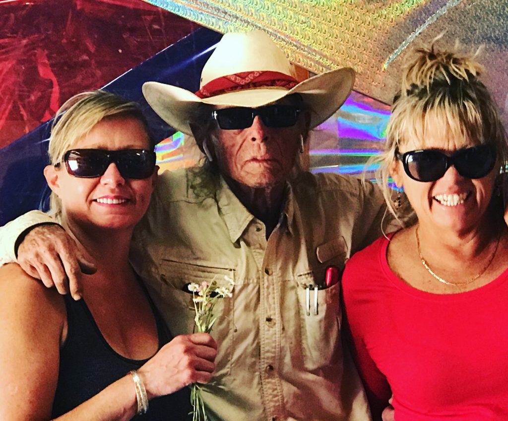 Flaunn, Boyd and Shaula Elder, with his last large-format piece, early 2018.