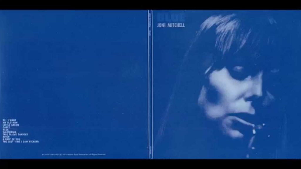 Joni Mitchell's "Blue" album, 1971. Art direction by Gary Burden.