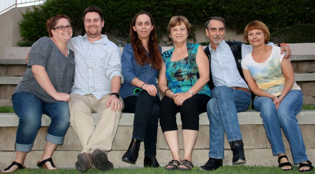 The Peeples family: Jessica Posner Peeples; Scot L. Peeples; Veronica J. Peeples; Nadine A. Peeples; Stephen K. Peeples; and Ruth L. Peeples, Valencia, California, 2017.
